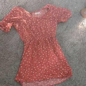 Copper Key Asymmetrical Dress in Red